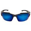 Edge Eyewear Polarized Safety Glasses, Aqua Precision Blue Mirror Scratch-Resistant TSDKAP218