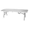 Zoro Select Rectangle Folding Table, 29" W, 96" L, 30" H, Blow Molded Polyethylene Top, White 12F613