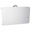 Zoro Select Rectangle Folding Table, 29" W, 96" L, 30" H, Blow Molded Polyethylene Top, White 12F613