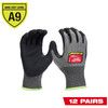 Milwaukee Tool Level 9 Cut Resistant High-Dexterity Nitrile Dipped Gloves - Medium (12 pair) 48-73-7031B