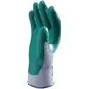 Showa Nitrile Coated Gloves, Palm Coverage, Gray/Green, XL, PR 350XL-10