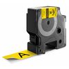 Dymo Label Tape Cartridge, Black/Yellow, Labels/Roll: Continuous 1805431