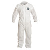 Dupont Collared Disposable Coverall, 3XL, 25 PK, White, SMS, Zipper PB125SWH3X002500