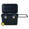 Stanley Mobile Tool Chest, 24 Gallon, 30" W x 19" D x 19" H, Plastic, Black, Tote Tray, 2 Compartments 029025R