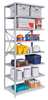 Hallowell Metal Antimicrobial Shelving, 24"D x 36"W x 87"H, 8 Shelves, Steel A4513-24PL-AM