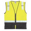 Kishigo Vest, BlackBottom, Class 2, Lime, 2XL-3XL 1509-2X-3X