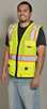 Kishigo Vest, BlackBottom, Class 2, Lime, 4XL-5XL 1509-4X-5X