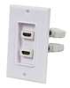 Monoprice A/V WallPlate, HDMI w/Ext, 2P, White 7332