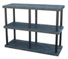Structural Plastics Freestanding Plastic Shelving Unit, Open Style, 24 in D, 66 in W, 51 in H, 3 Shelves, Black ST6624x3