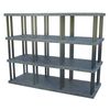 Structural Plastics Freestanding Plastic Shelving Unit, Open Style, 36 in D, 96 in W, 75 in H, 4 Shelves, Black ST9636x4