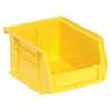 Quantum Storage Systems 8 lb Hang and Stack Storage Bin, Polypropylene, 4 1/8 in W, 3 in H, Yellow, 5 in L QUS200YL