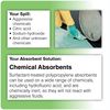 Brady Absorbent Pad, 22 gal, 15 in x 19 in, Chemical, Hazmat, Black, Red, Yellow, Polypropylene CH100