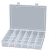 Durham Mfg Compartment Box with 6 compartments, Plastic, 2 5/16 in H x 13-1/8 in W LP6-CLEAR