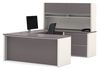 Bestar U Shaped Desk, 92.6" D, 71.1" W, 65.9" H, Slate/Sandstone, Melamine 93863-59
