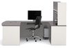 Bestar U Shaped Desk, 92.6" D X 71.1" W X 65.9" H, Slate/Sandstone, Melamine 93863-59