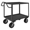 Zoro Select Utility Cart with Lipped Metal Shelves, Steel, Ergonomic, 2 Shelves, 1,200 lb RSCE1P-2436-2-8SPN-95