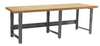 Benchpro Bolted Workbenches, Butcher Block, 96" W, 30" to 36" Height, 1600 lb., Straight RW3096