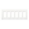 Lutron Designer Wall Plates, Number of Gangs: 6 Thermoset, Gloss Finish, White CW-6-WH