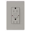 Lutron Receptacles, GFCI, Tamper-Resistant, Gray CAR-15-GFST-GR