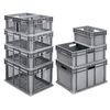 Akro-Mils Straight Wall Container, Gray, Industrial Grade Polymer, 23 3/4 in L, 15 3/4 in W, 8 1/4 in H 37688GREY