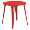 Flash Furniture Round Red Metal Table, 30RD, 30" W, 30" L, 29.5" H, Metal Top, Red CH-51090-29-RED-GG