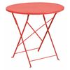 Flash Furniture 30" Round Coral Steel Folding Patio Table CO-4-RED-GG