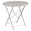 Flash Furniture 30" Round Light Gray Steel Folding Patio Table CO-4-SIL-GG