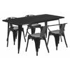 Flash Furniture Rectangle 31.5" W, 63" L, 29.5" H, Metal Top, Black ET-CT005-4-70-BK-GG