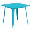 Flash Furniture Square 31.5" W, 31.5" L, 29.5" H, Metal Top, Blue ET-CT002-1-CB-GG