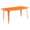 Flash Furniture Rectangle 31.5" W X 63" L X 29.5" H, Metal, Orange ET-CT005-OR-GG