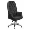 Flash Furniture Executive Chair, Leather, 21" to 23-1/4" Height, Fixed Arms, Black BT-90269H-BK-GG