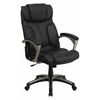 Flash Furniture Contemporary Chair, Leather, 17-3/4" to 21" Height, Fixed Arms, Black BT-9875H-GG