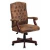 Flash Furniture Executive Chair, 19-1/2" to 23" Height, Fixed Arms, Bomber Brown Microfiber 802-BRN-GG