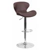 Flash Furniture Brown Vinyl Barstool, Adj Height, Backrest: Curved CH-321-BRN-GG