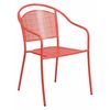 Flash Furniture Coral Steel Patio Arm Chair with Round Back CO-3-RED-GG