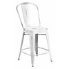Flash Furniture Distressed White Metal Stool ET-3534-24-WH-GG