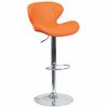 Flash Furniture Orange Vinyl Barstool, Adj Height CH-321-ORG-GG