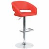Flash Furniture Red Vinyl Adjustable Height Barstool CH-122070-RED-GG
