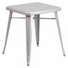Flash Furniture Square Silver Metal Table, 23.75SQ, 27.75" W, 27.75" L, 29" H, Metal Top, Grey CH-31330-29-SIL-GG
