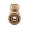 Sharkbite Push-to-Connect Reducing Tee, 1 in x 1 in x 3/4 in Tube Size, Brass, Brass U416LF