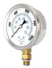 Pic Gauges Pressure Gauge, 0 to 3000 psi, Number 4 SAE, Stainless Steel, Silver 201L-25XP-SAE4