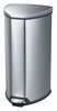 Safco 10 gal Half-Round Wastebasket, Stainless Steel, 14" Dia, Step-On, Stainless Steel 9687SS