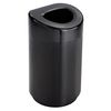 Safco 30 gal Round Trash Can, Black, 20" Dia, Open Top, Steel, Rigid Plastic 9920BL