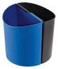 Safco 6 gal Half-Round Recycling Receptacle, Black/Blue, 13" Dia, Plastic 9927BB