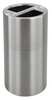 Safco 15 gal Round Trash Can, Stainless Steel, 17-1/2" Dia, Open Top, Aluminum 9931SS
