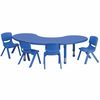 Flash Furniture Kidney Activity Table, 35 X 65 X 23.75, Plastic, Steel Top, Blue YU-YCX-0043-2-MOON-TBL-BLUE-E-GG