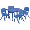 Flash Furniture Square Activity Table, 24 W X 24 L X 23.75 H, Plastic, Steel, Blue YU-YCX-0023-2-SQR-TBL-BLUE-E-GG