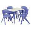 Flash Furniture Rectangle Activity Table, 21.875 W X 26.625 L X 23.5 H, Plastic, Steel, Grey YU-YCY-098-0034-RECT-TBL-BLUE-GG