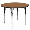 Flash Furniture Round Activity Table, 42" W X 42" L X 30.125" H, Laminate, Wood Grain XU-A42-RND-OAK-T-A-GG