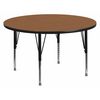 Flash Furniture Round Activity Table, 48" W X 48" L X 25.125" H, Laminate, Wood Grain XU-A48-RND-OAK-T-P-GG